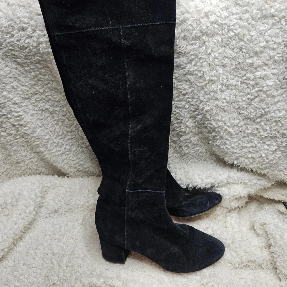 Club Monaco Andreea Black Suede Leather Over the‎ Knee Boots sz 39
